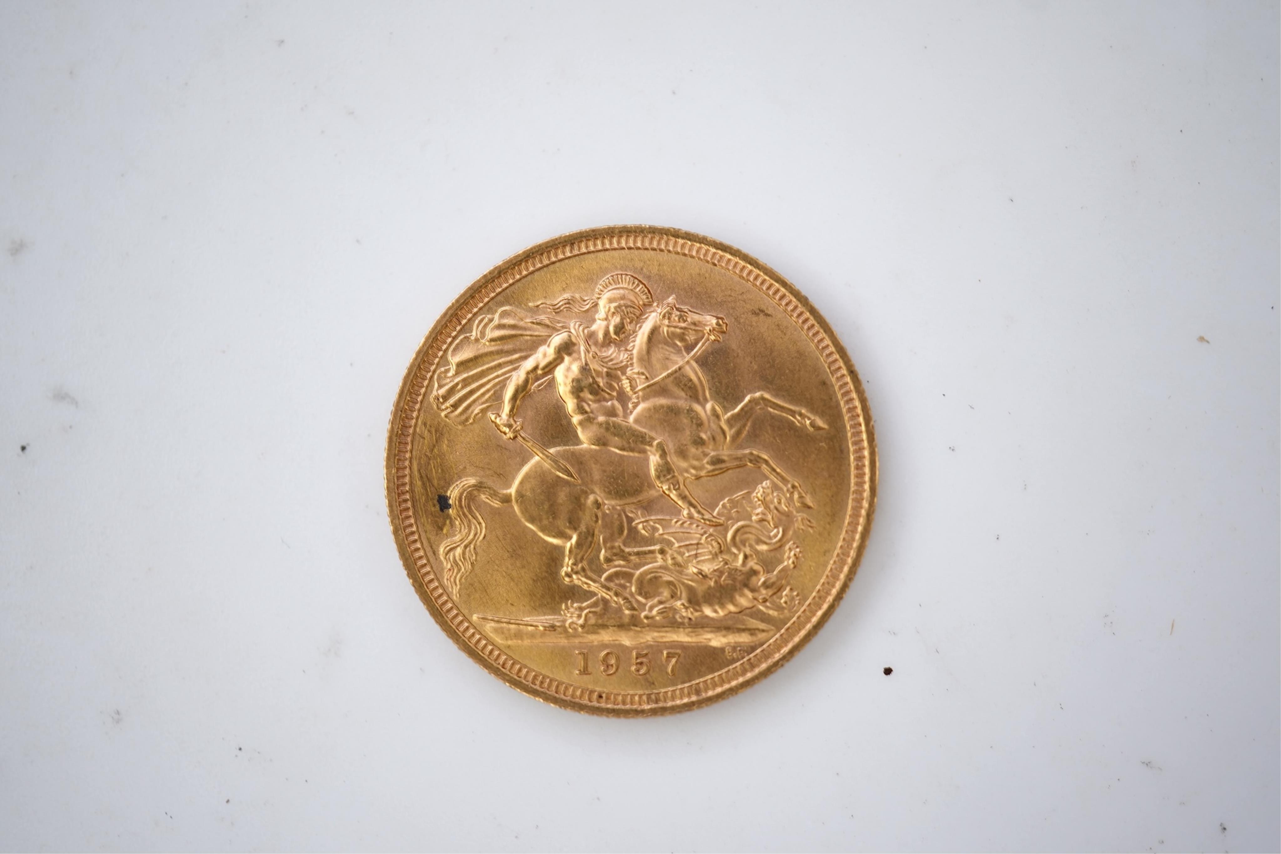 An Elizabeth II sovereign coin